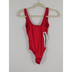 Vtg Lifeguard Swimsuit Women's Sz 32 Red One Piece Guard Gulbenkian Bay Watch